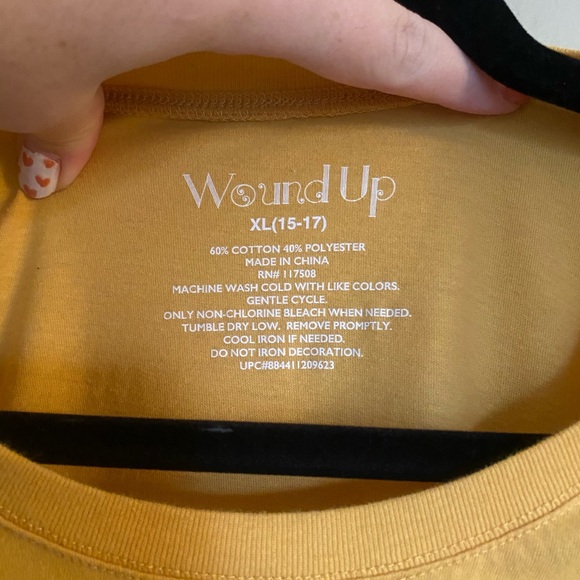 Wound Up, Yellow Butterfly Tee, size XL - Picture 4 of 4